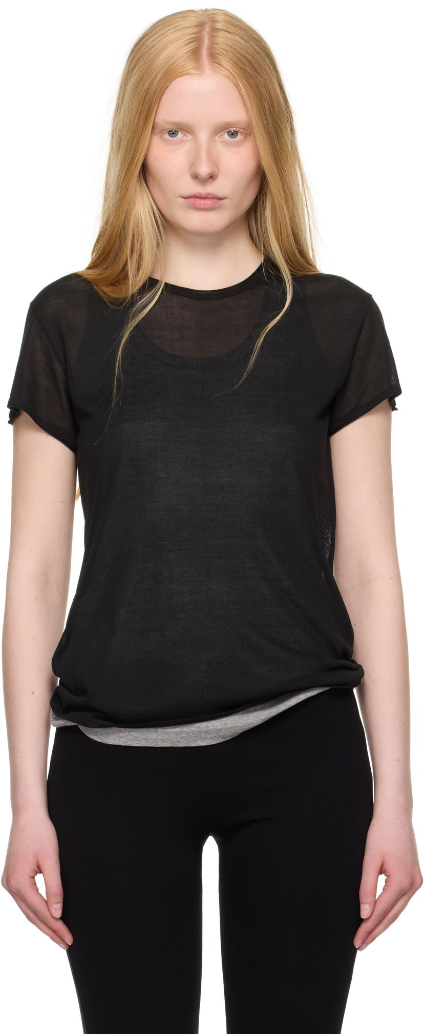 Футболка TOTEME TOTEME Silk T-Shirt чорний | 252-WRT0476-YA0173