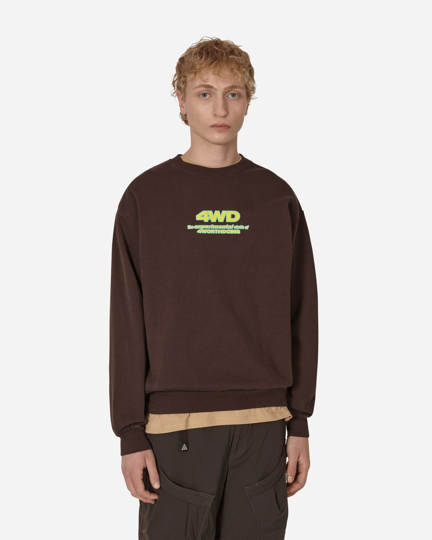 Світшоти 4 WORTH DOING Experimental Studio Crewneck Sweatshirt Коричневий | 4WDF22C1 CHOCOLATE, 1