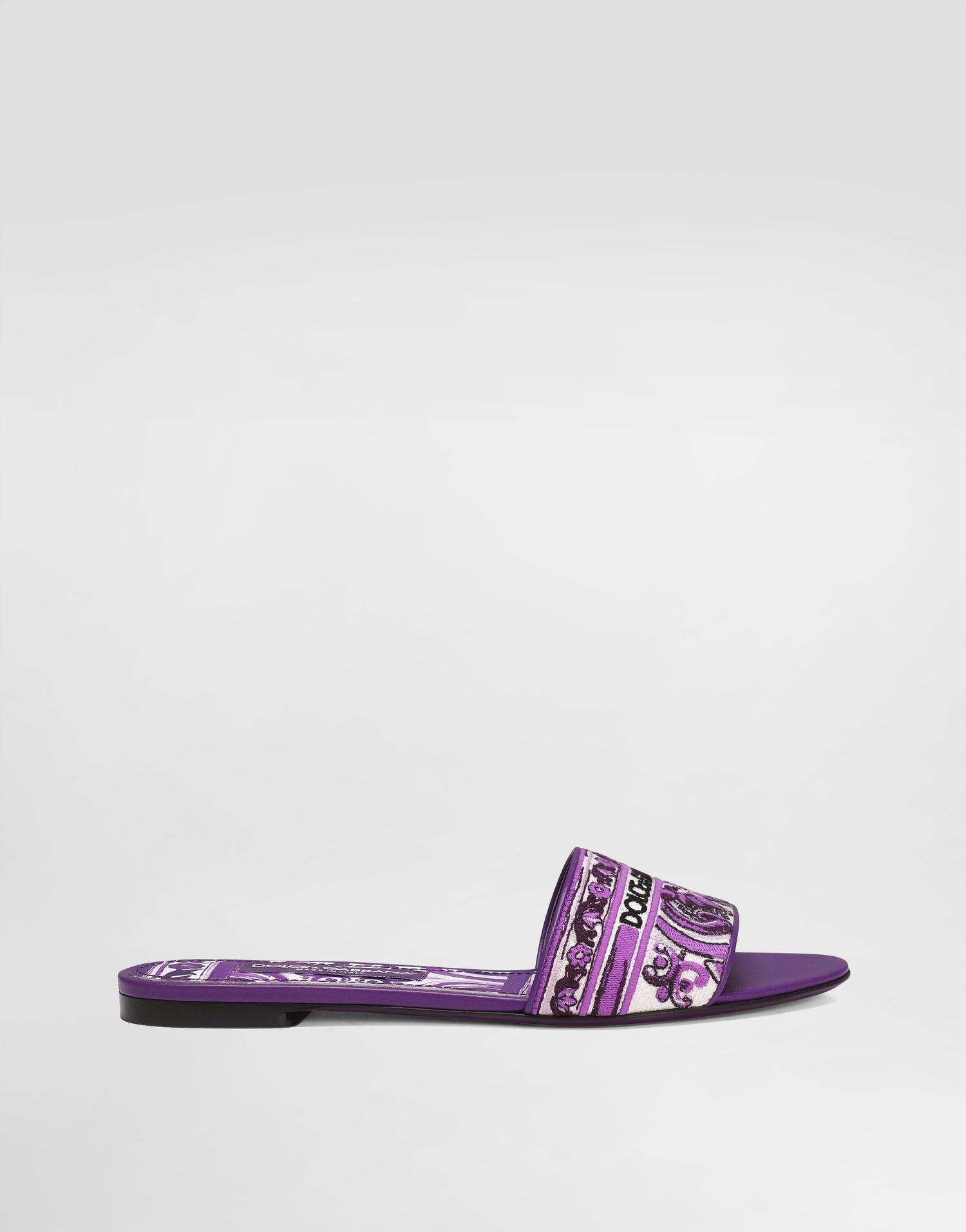 Аксесуари Dolce & Gabbana Dolce & Gabbana Embroidered Slides Фіолетовий | CQ0571AV804I03TN, 0