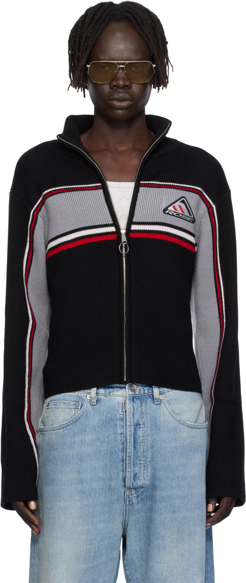 Світшоти Martine Rose Martine Rose Cropped Cable Zip-Up Sweatshirt чорний | 976YA09009