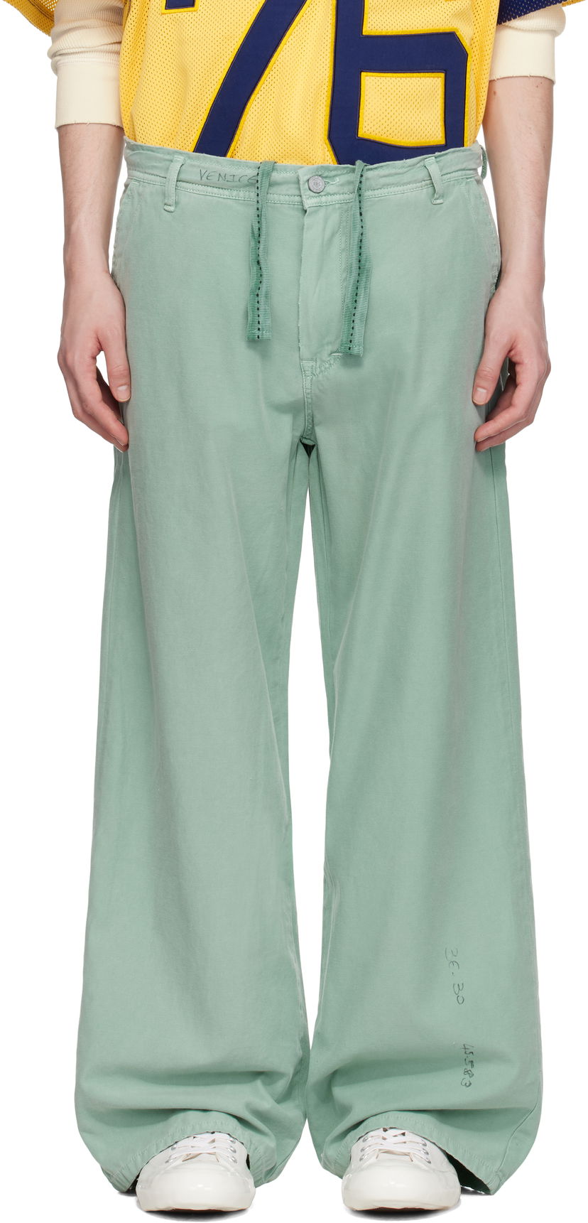 Штани карго ERL ERL Distressed Chino Trousers Зелений | ERL10P005