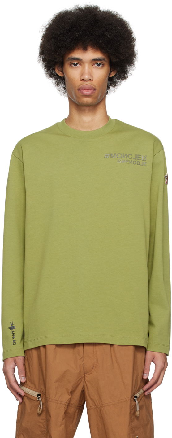 Футболка Moncler Grenoble Manica Lunga T-Shirt Зелений | J10978D0000183927