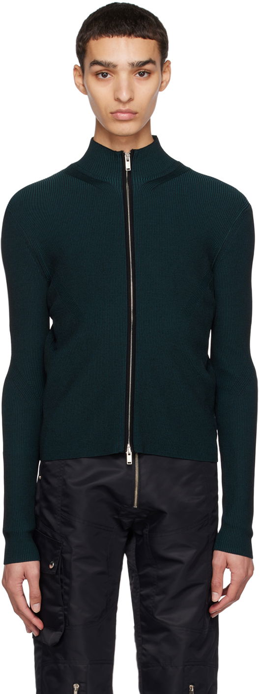 Cветр Dion Lee Angled Rib Zip-Up Sweater темно-синій | C7153R23