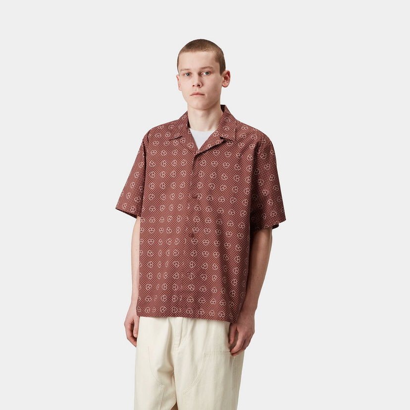 Сорочка Carhartt WIP Carhartt WIP Furoshiki Print Short Sleeve Shirt Коричневий | I034549_15