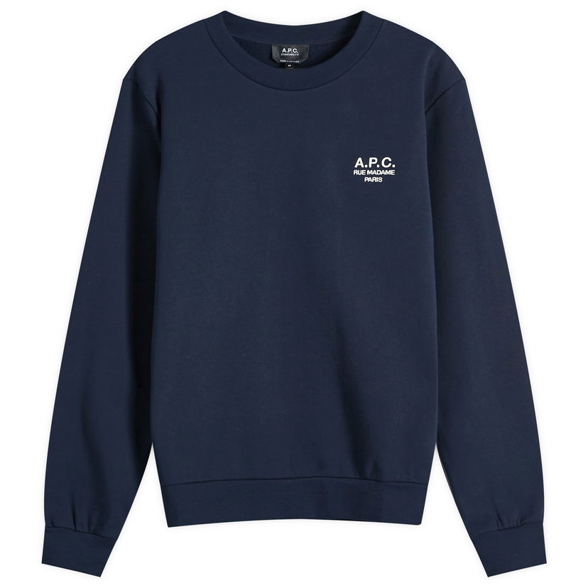 Світшоти A.P.C. Rue Madame Logo Crew Sweat темно-синій | COHBV-M27913-TIQ