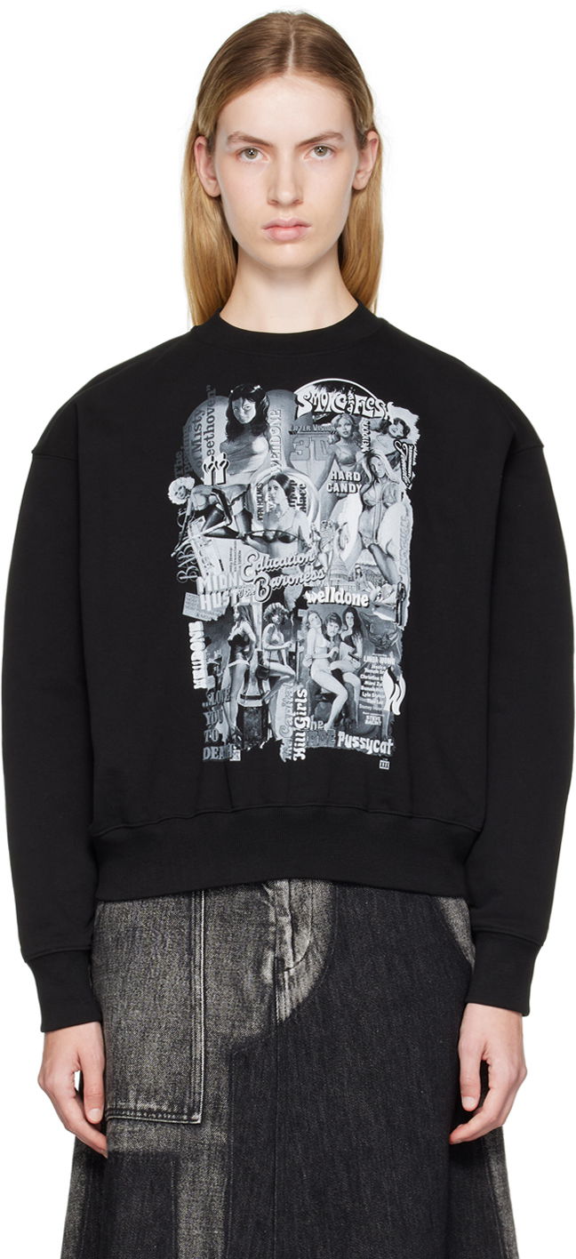 Cветр We11done Movie Collage Graphic Sweatshirt чорний | WD-TS3-22-743-U-BK