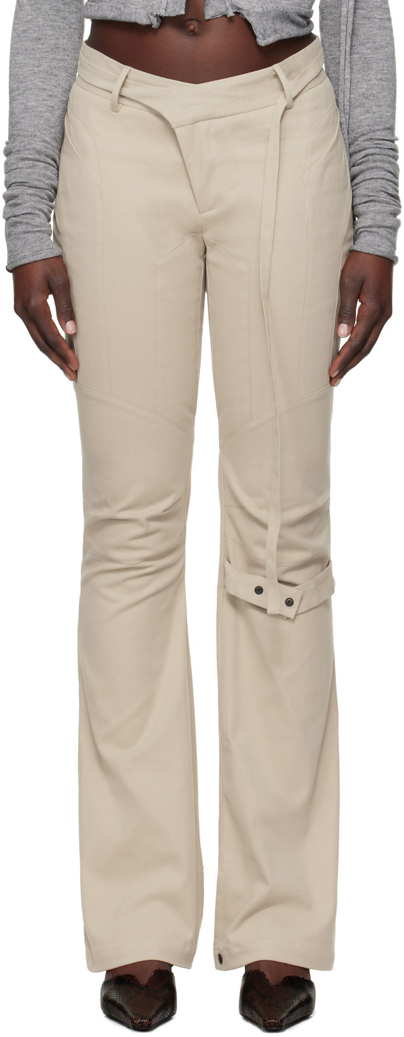 Штани Ottolinger Ottolinger Deconstructed Flared Chino Trousers бежевий | 2209080101