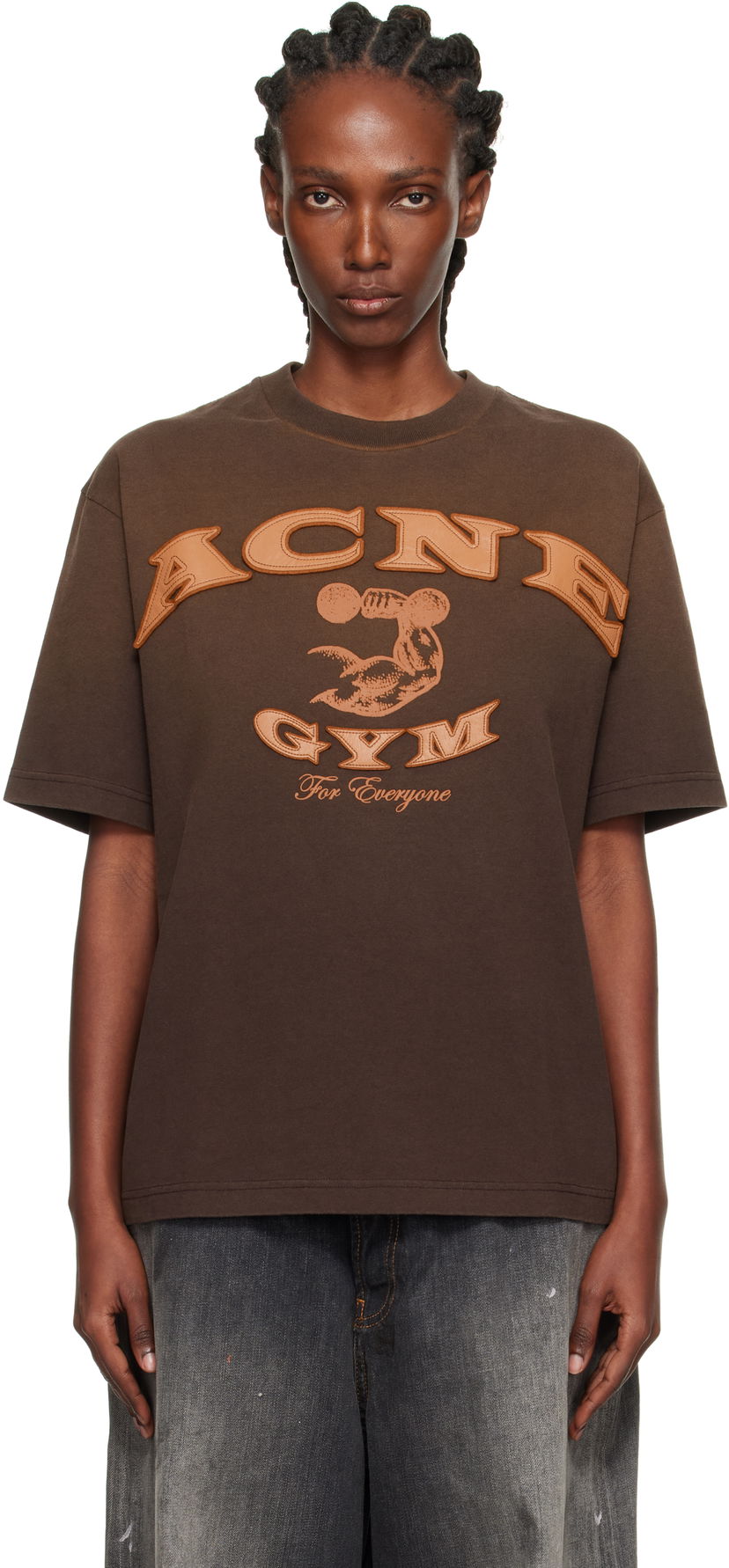 Футболка Acne Studios Acne Studios Logo Graphic T-Shirt Коричневий | CL0401-