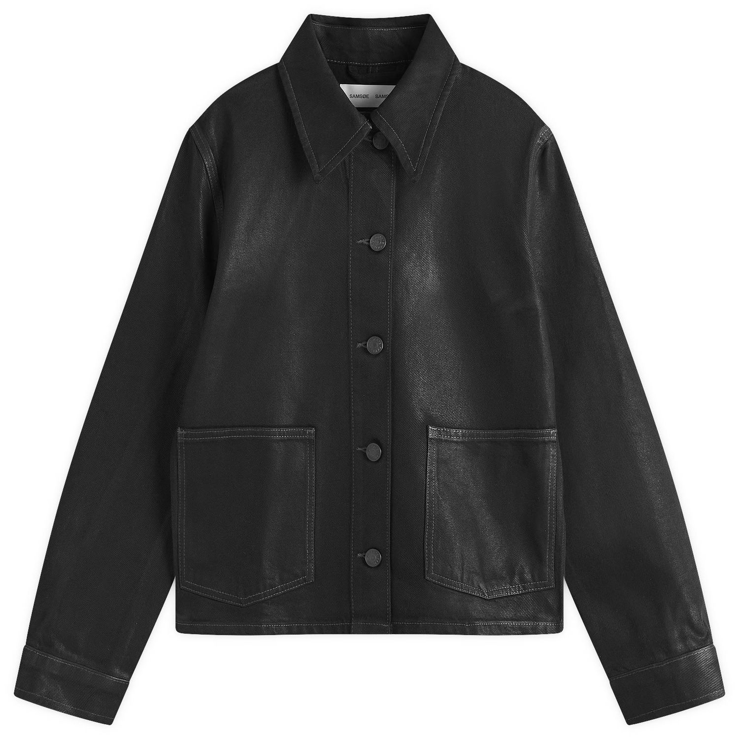 Куртка Samsoe Samsoe Samsøe Samsøe Sanadine Foil Denim Jacket, Size Large чорний | F24400175, 0
