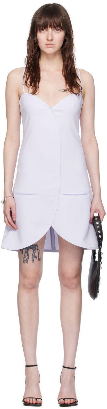 плаття Courrèges Ellipse Asymmetrical Minidress Синій | 224CRO396PL0159