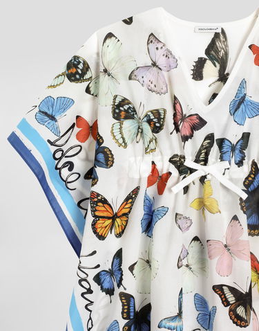 плаття Dolce & Gabbana Dolce & Gabbana Butterfly Print Batiste Caftan білий | LB7A14FI5KTHB5KB, 2