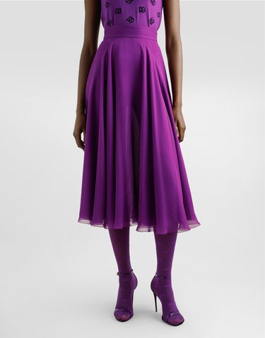Спідниця Dolce & Gabbana Dolce & Gabbana Chiffon Midi Skirt Фіолетовий | F4C7UTFU1ATF0571, 1