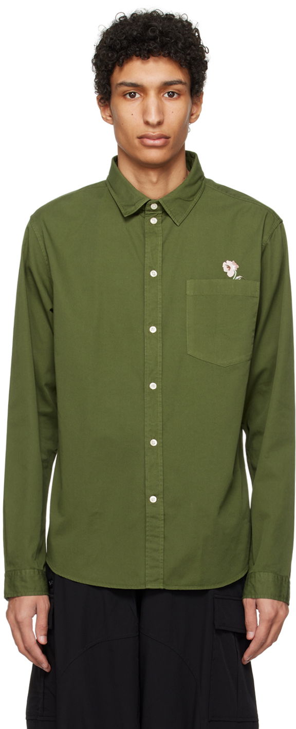 Сорочка Han Kjøbenhavn Han Kjobenhavn Embroidered Pocket Shirt Зелений | M-133903