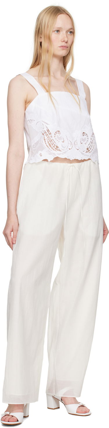Кроп-топи rag & bone Rag & Bone Clem Lace-Trim Poplin Tank Top білий | WAW25SA036LA36, 3