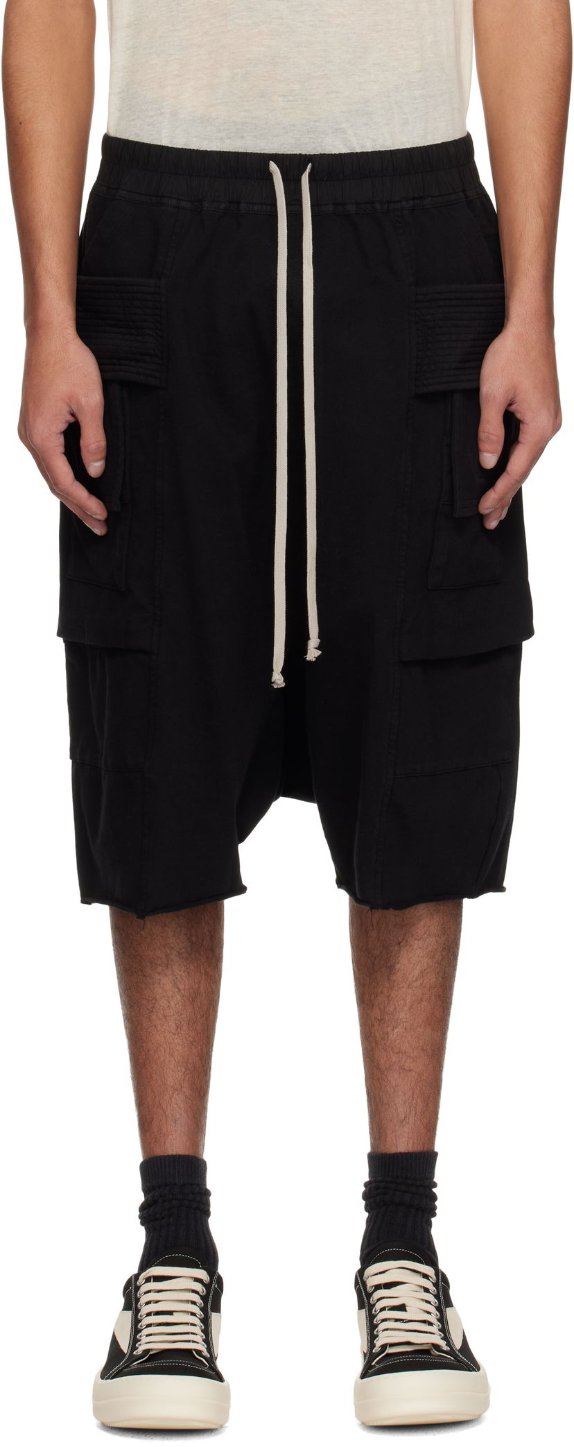 Шорти Rick Owens Rick Owens DRKSHDW Hollywood Creatch Drawstring Cargo Shorts чорний | DU01E3382 RIG