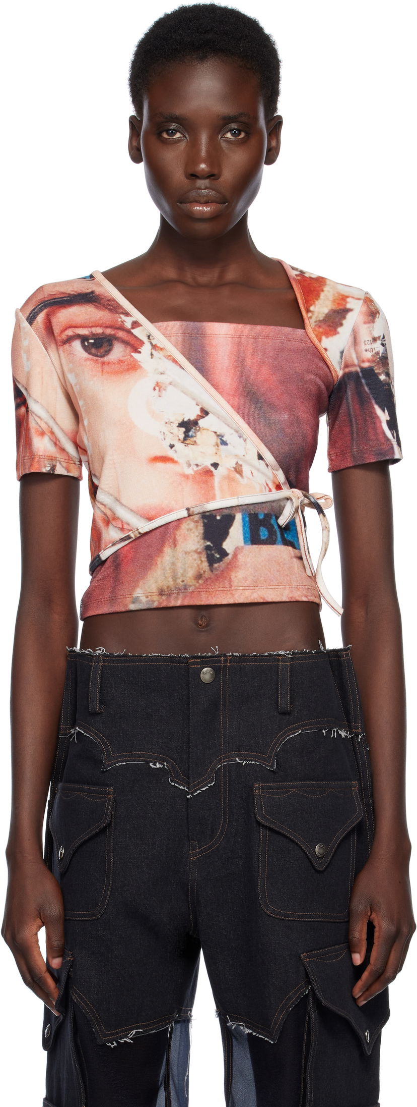 Кроп-топи Andersson Bell Andersson Bell Collage Printed Wrap T-Shirt Різнокольоровий | atb1314w