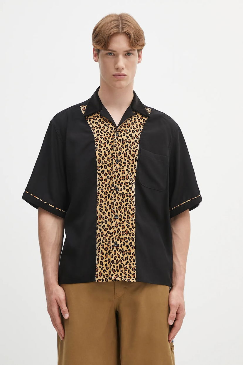 Сорочка WACKO MARIA Wacko Maria Switching Relaxed Shirt чорний | 25SS.WMS.OC14