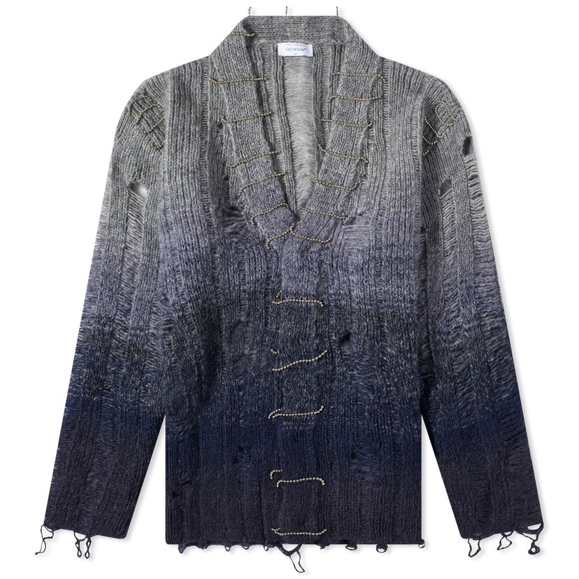 Cветр Off-White Degrade Cardigan темно-синій | OMHB024F23KNI0024300