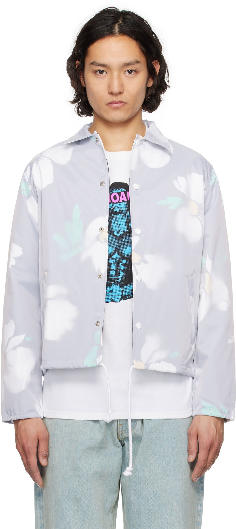 Вітровка Noah Noah Outrigger Floral Print Jacket Сірий | OW087SS25MUL