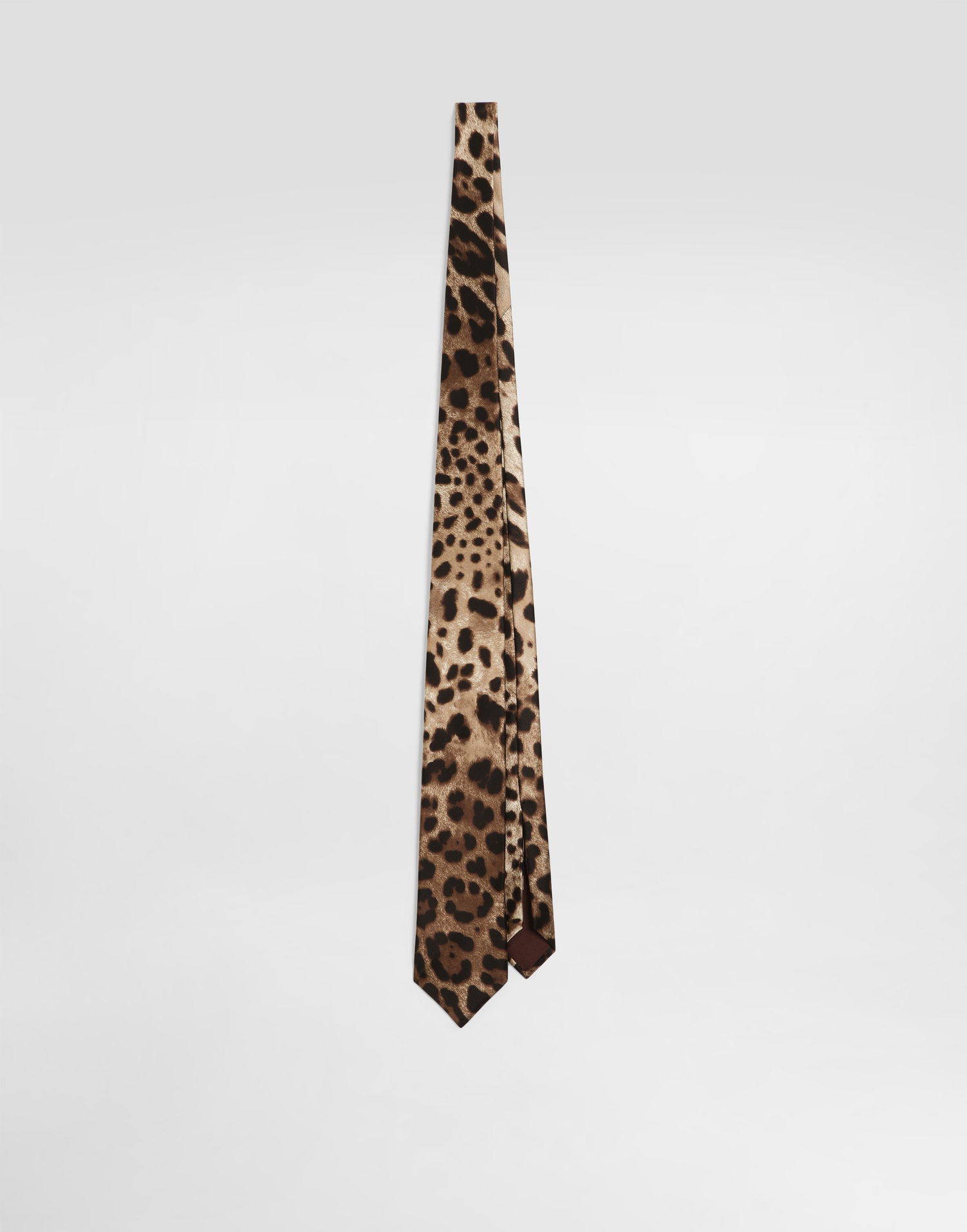 Аксесуари Dolce & Gabbana Dolce & Gabbana Satin Tie with Leopard Print Коричневий | GT181EFS1GTHY13M, 0