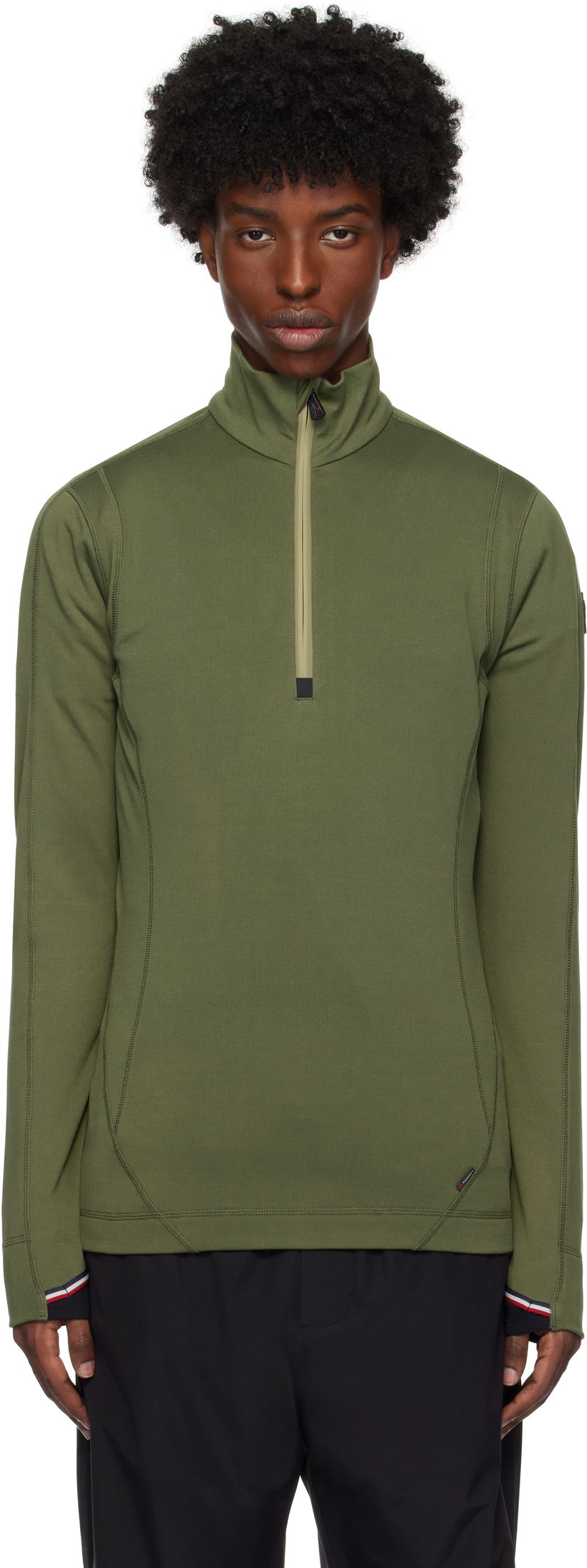 Cветр Moncler Half Zip Performance Top Зелений | J20978G00028899JO