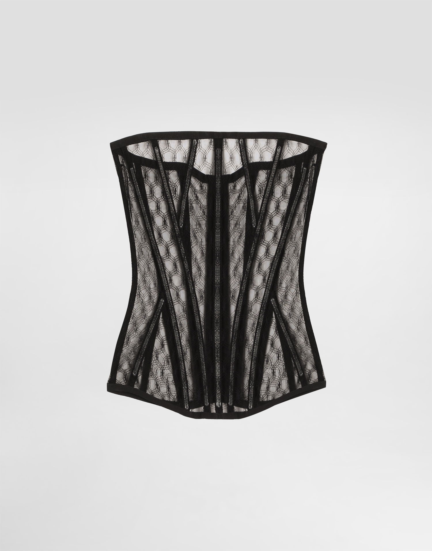Сорочка Dolce & Gabbana Dolce & Gabbana Mesh Tulle Corset Top чорний | F7AG8TFLSK8N0000, 0