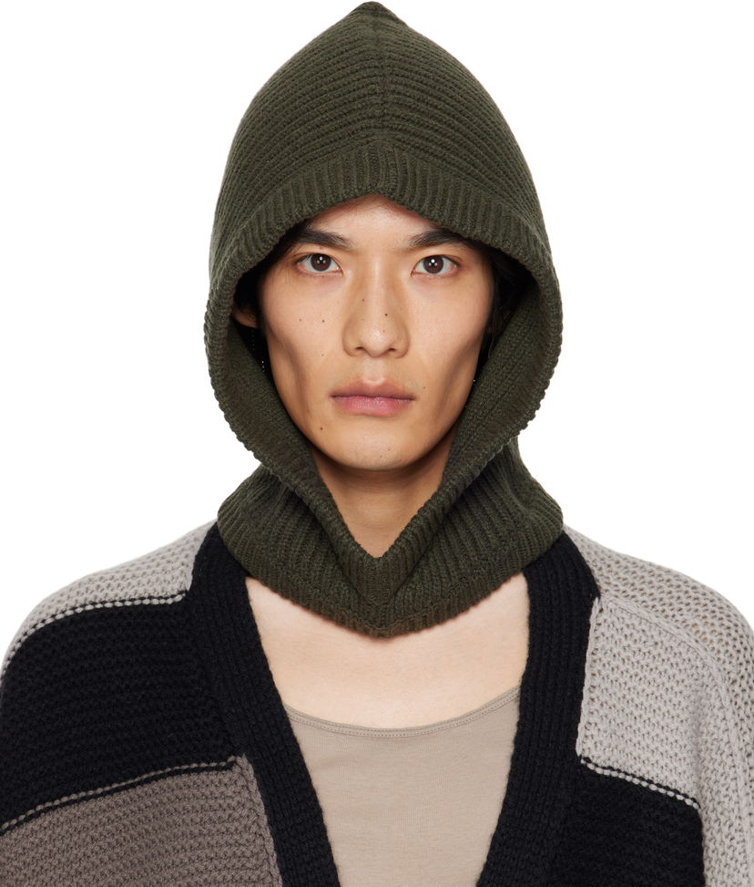 Капелюх Rick Owens Rick Owens Concordians Cashmere Knit Hood Зелений | RU02E1481 WSBR