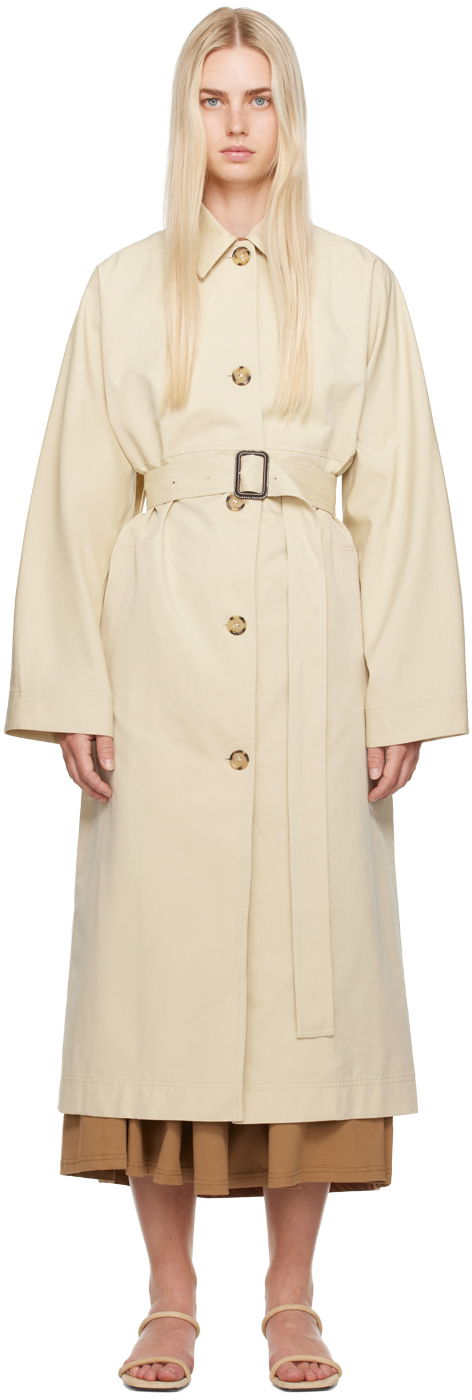 Тренчкот TOTEME Tumbled Trench Coat бежевий | 243-WRO0127-FB0197