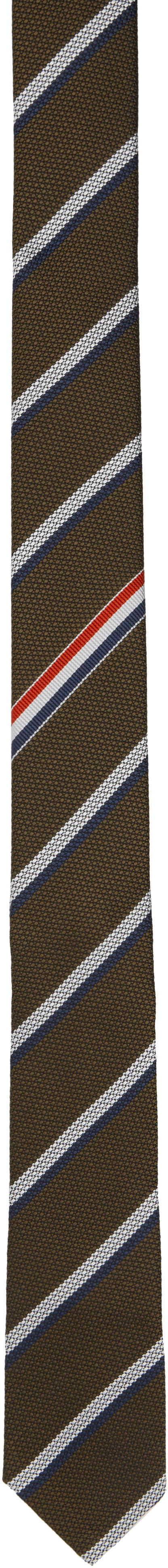Шарф Thom Browne Thom Browne Classic Shadow Stripe Pique Weave Tie Коричневий | MNL001A-F0990