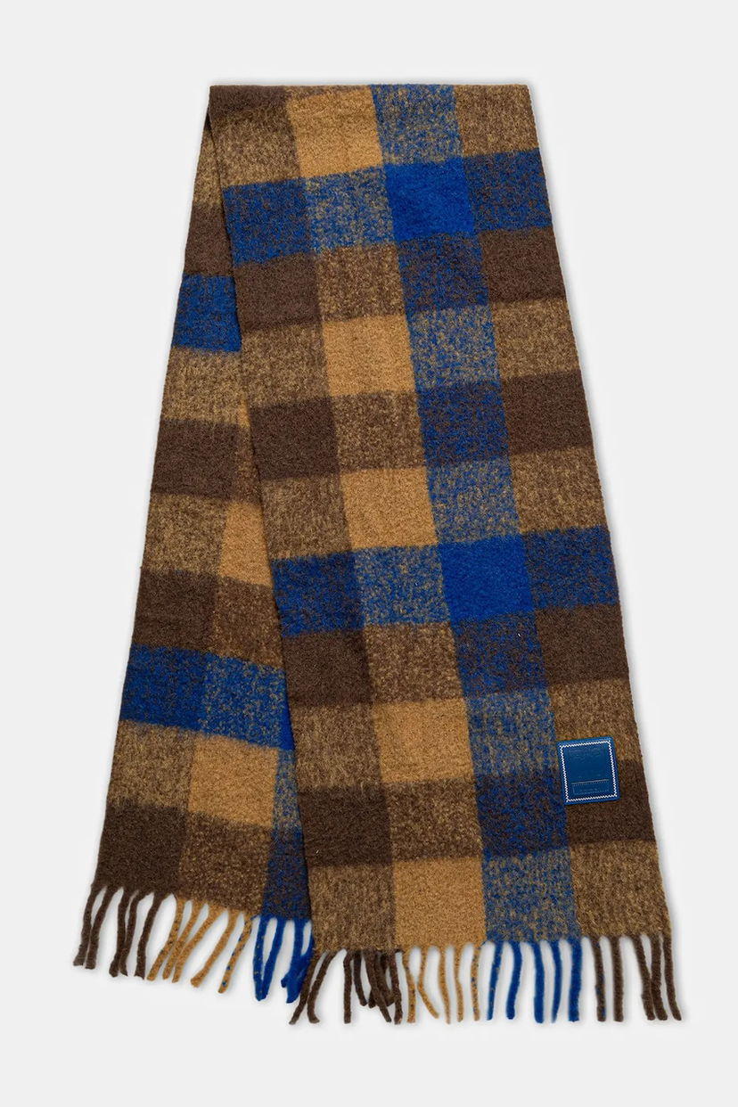 Шарф ADER ERROR Plaid Wool Blend Muffler with Fringes Різнокольоровий | BO01FWAC0405BR
