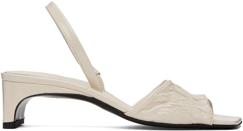Кросівки та взуття TOTEME The Gathered Scoop Heeled Sandals білий | 241-WAS1000-LE0046