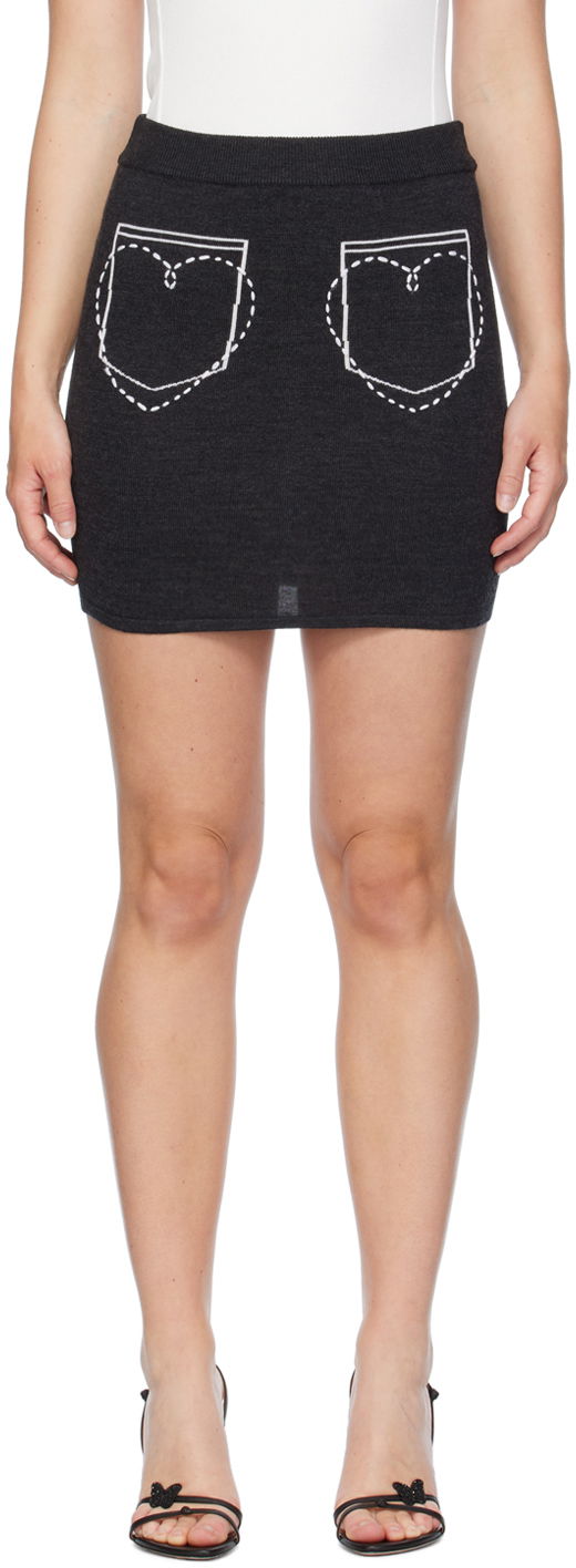 Спідниця Moschino Moschino Jeans Heart Pocket Miniskirt Сірий | 242K10180