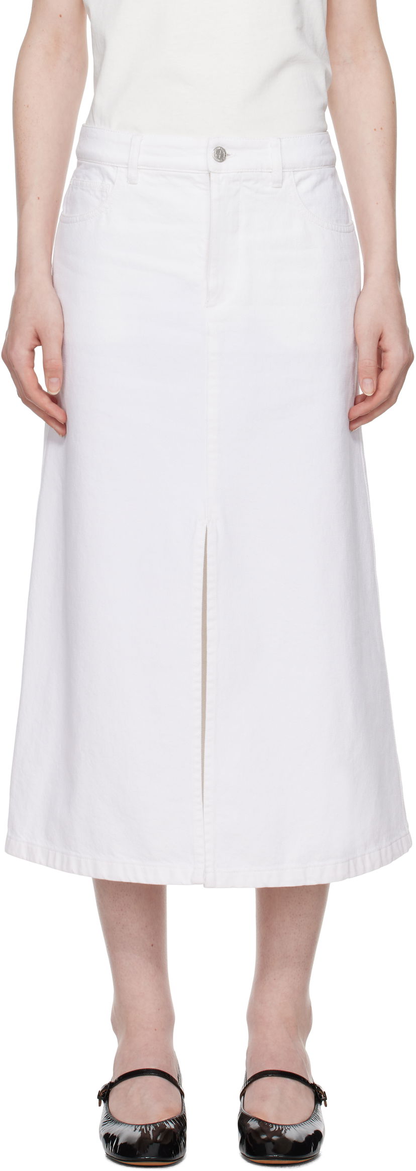 Спідниця A.P.C. Denim Midi Skirt with Front Slit білий | COGZV-F06423