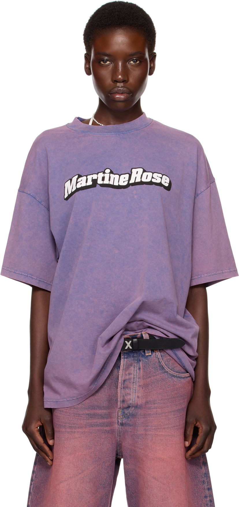Футболка Martine Rose Martine Rose Oversized Short Sleeve T-Shirt Фіолетовий | 621JE03115