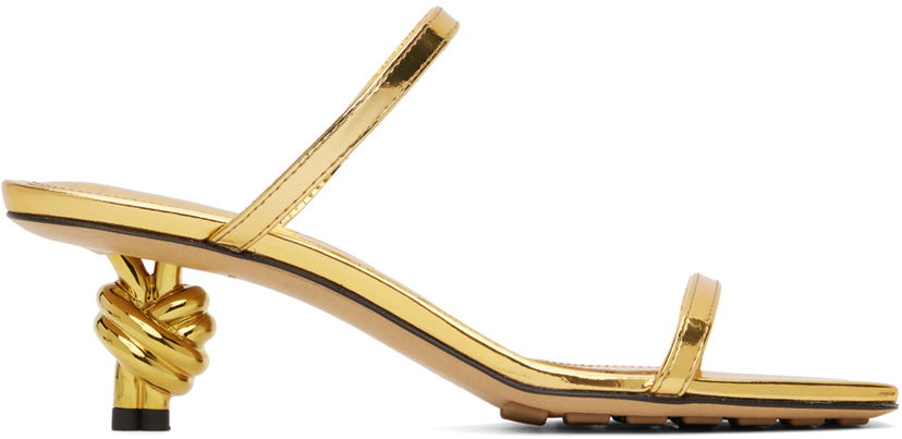 Аксесуари Bottega Veneta Bottega Veneta Blink Knot Heeled Sandals Жовтий | 775417 V3H60