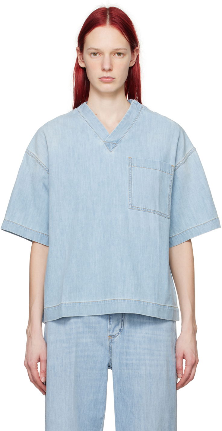 Сорочка Bottega Veneta Denim Shirt Синій | 774676 V3N60