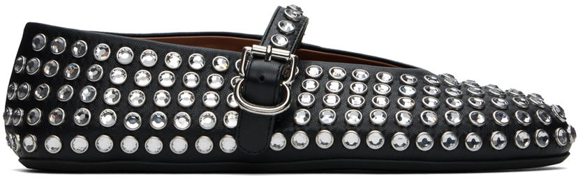 Одяг Alaïa ALAÏA Lambskin Ballerina Flats with Strass чорний | AA3A029CK116