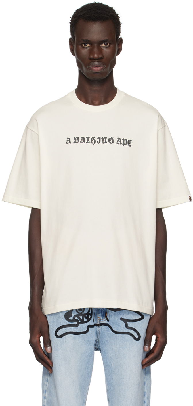Футболка BAPE Gothic Logo Relaxed Fit T-shirt білий | 001TEK801308M