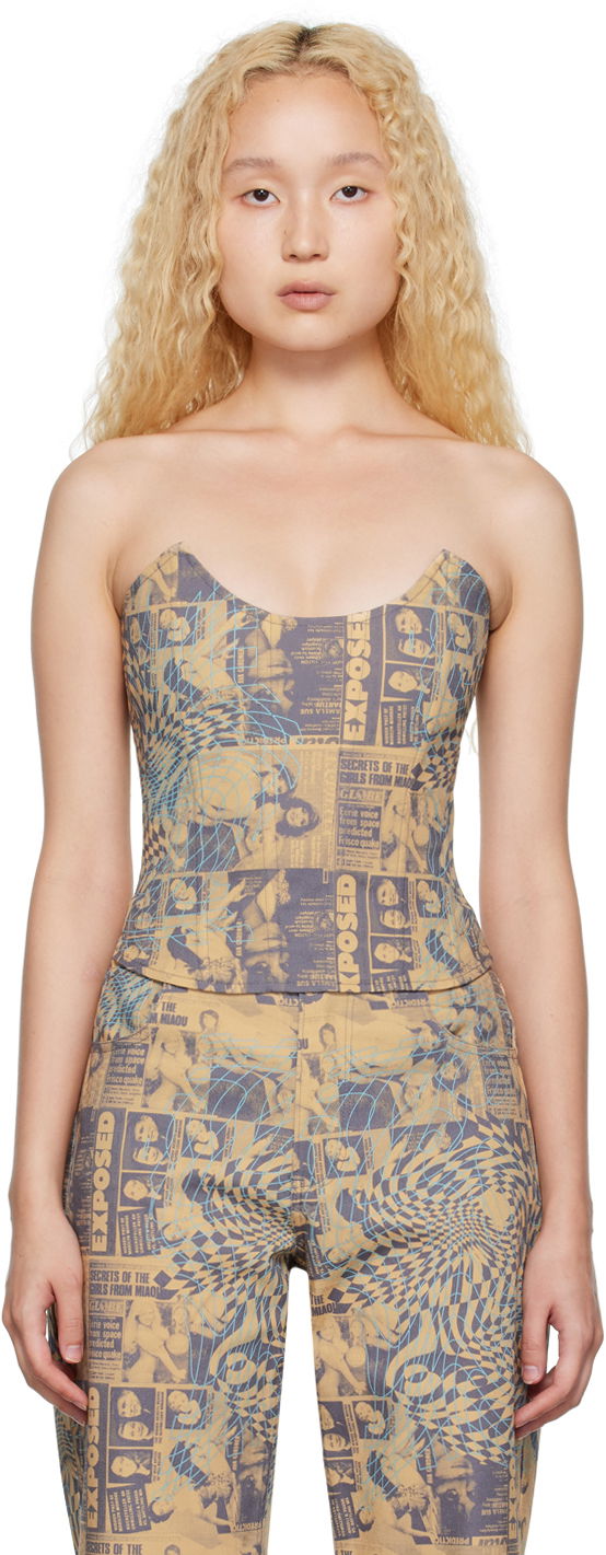 Безрукавка Miaou Miaou Leia Printed Tank Top бежевий | 7010-CL-WNT