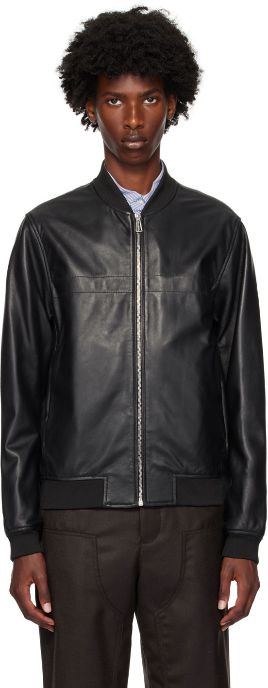 Куртка бомбер Paul Smith PS Paul Smith Zip Leather Bomber Jacket чорний | M2R-078ZL-N21450-79
