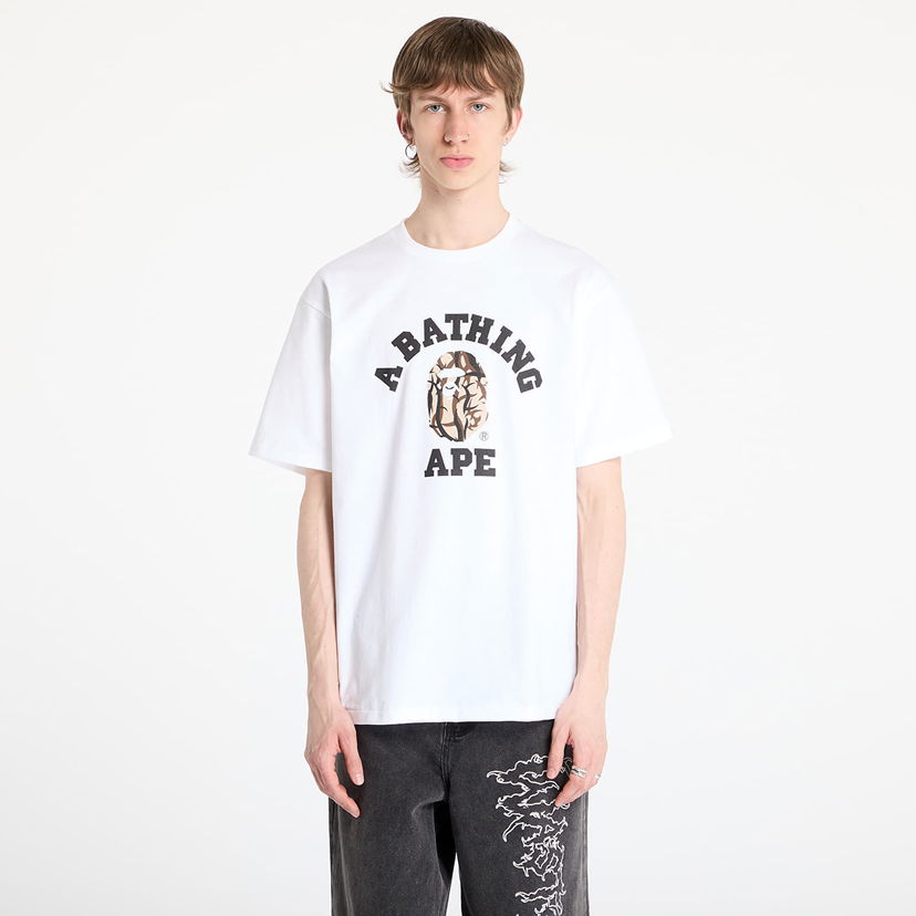 Футболка BAPE A BATHING APE Trial Camo College Tee білий | 001TEL301033MWHA