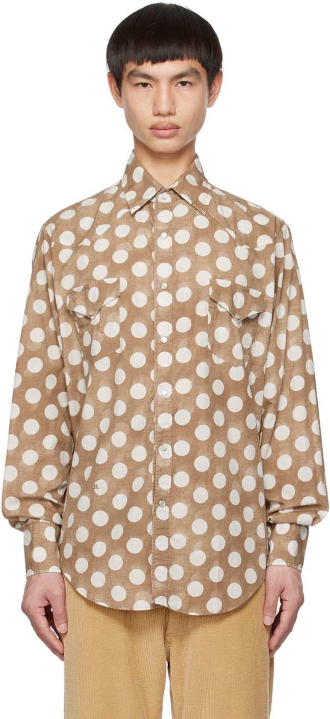 Сорочка ERL ERL Polka Dot Long Sleeve Shirt Коричневий | ERL06B012