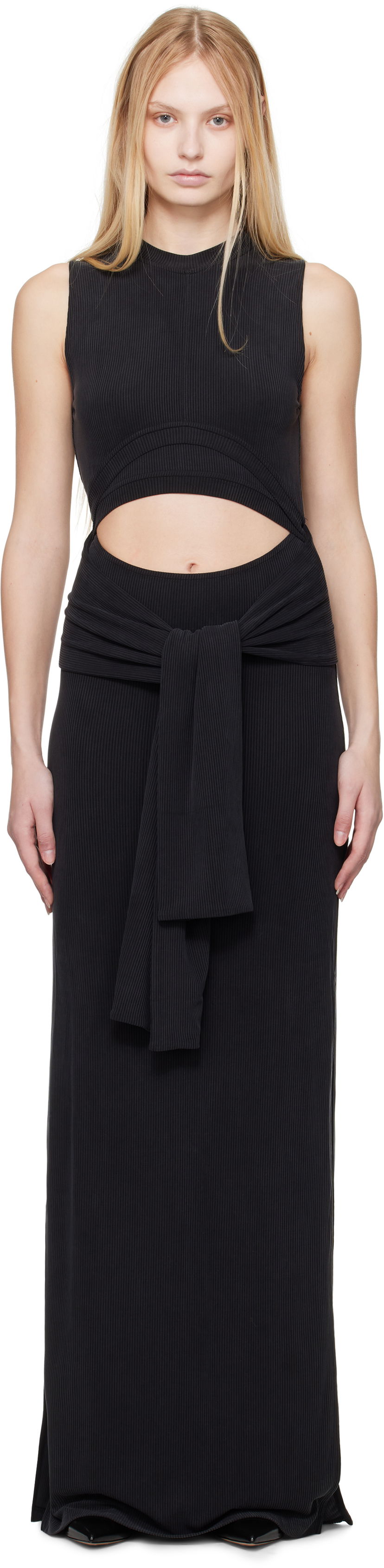 плаття Balmain Balmain Knotted Cutout Maxi Dress чорний | EF1RO125JJ76