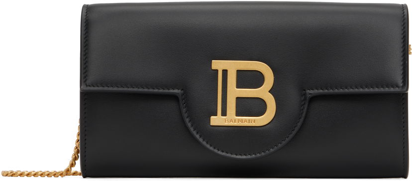 Гаманець Balmain Balmain B-Buzz Leather Wallet on Chain чорний | DN1ON197LAVE