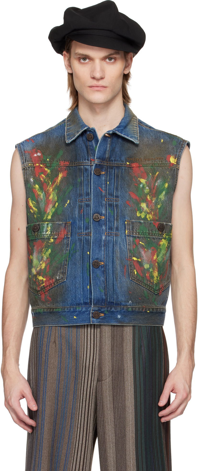 Жилет Vivienne Westwood Vivienne Westwood Marlene Painted Denim Vest Синій | 3901000I-W0161-
