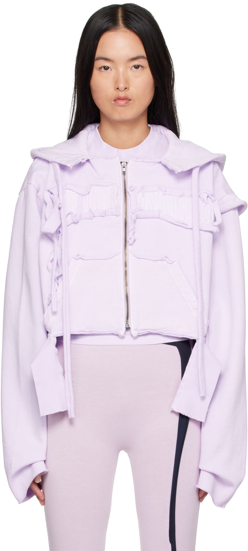Світшоти Ottolinger Ottolinger Distressed Cropped Hoodie Фіолетовий | 2215020214