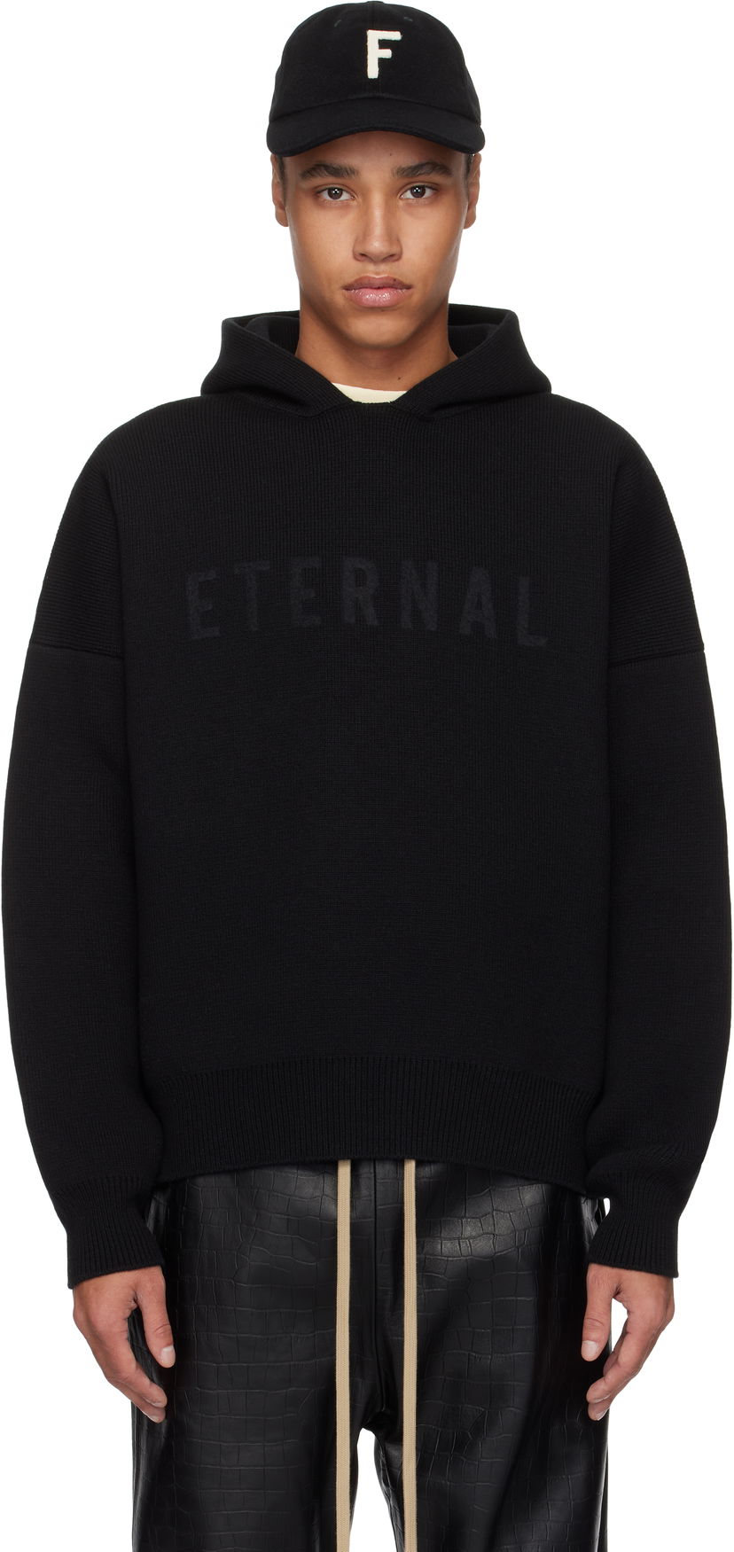 Cветр Fear of God Fear of God 'Eternal' Merino Knit Hoodie чорний | FGE220-2031LAW