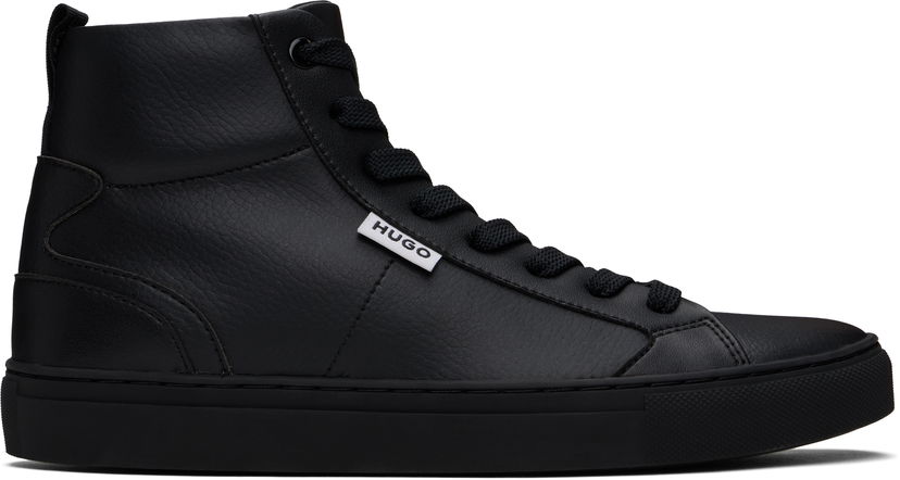 Одяг BOSS Hugo Grained Faux-Leather High-Top чорний | 50536984