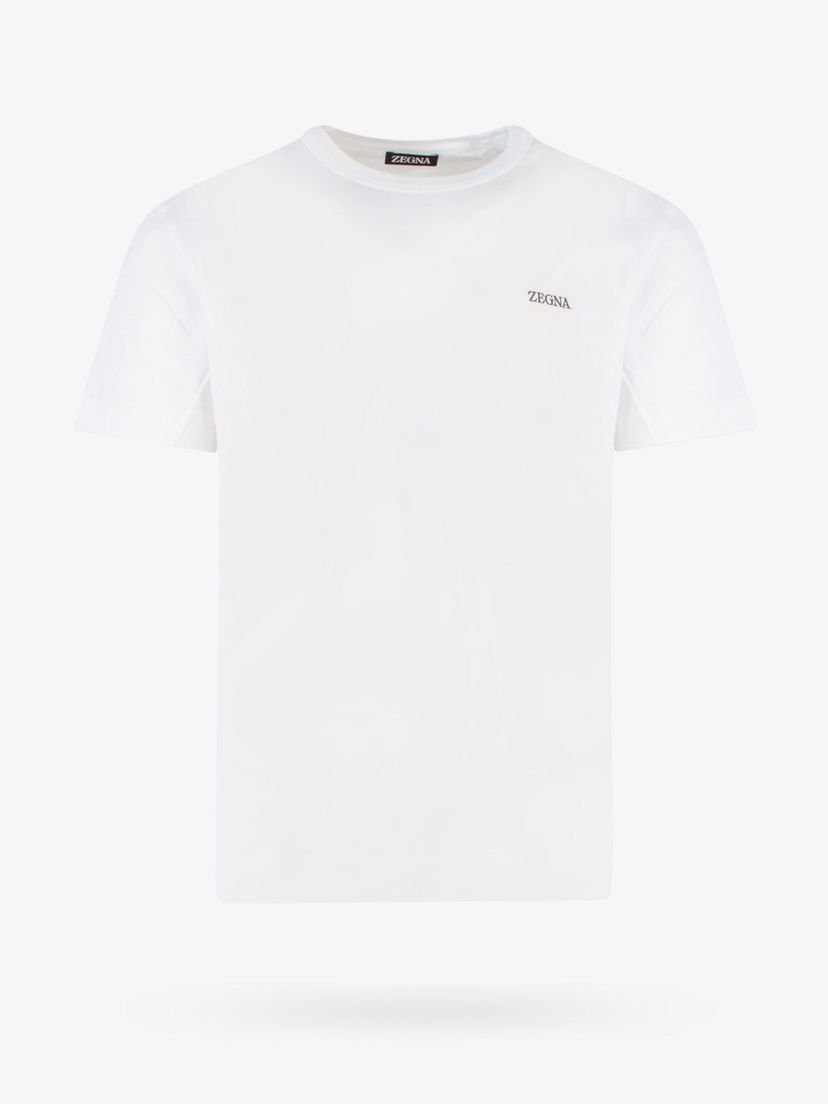 Футболка ZEGNA Men's White Crew Neck T-Shirt білий | E7360A5B760N00