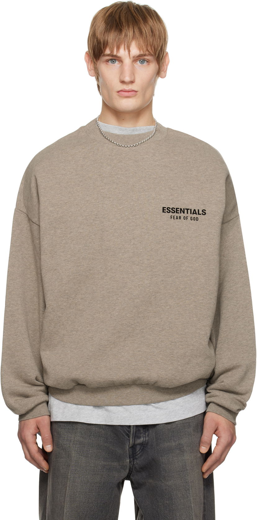 Cветр Fear of God Fear of God ESSENTIALS Fleece Crewneck Sweatshirt Коричневий | 192HO246269F